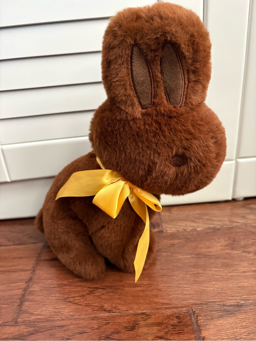 Chocolate Scented Plush Bunny with Yellow Bow